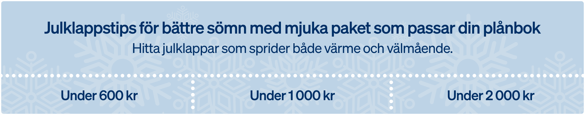 Julklappstips för bättre sömn med mjuka paket som passar din plånbok! Julklappstips för bättre sömn med mjuka paket som passar din plånbok!