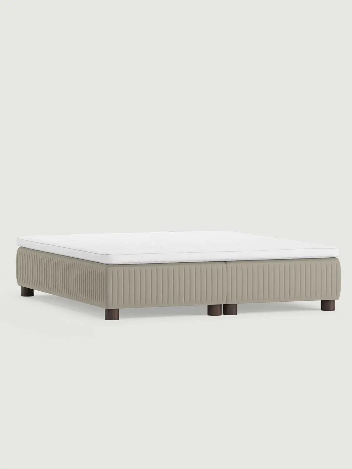 Säng Hallarskär 210x210 Medel/Medel H.22.Gråbeige
